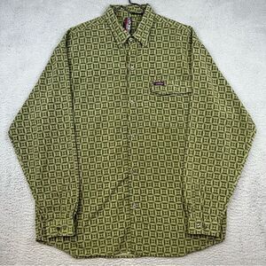 Willie Esco Shirt Mens 2XL Green Long Sleeve Button Front Casually Hawaiian‎